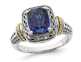 2.87 Carat (ctw) Lab-Created Blue Sapphire Ring in Sterling Silver