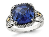 8.70 Carat (ctw) Lab-Created Blue Sapphire Ring in Sterling Silver