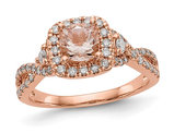 3/4 Carat (ctw) Morganite Engagement Ring in 14K Rose Gold with Diamonds 3/4 Carats (ctw) (SIZE 7)