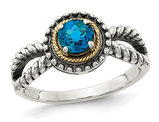 3/5 Carat (ctw) London Blue Topaz Ring in Sterling Silver