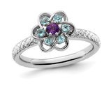 2/5 Carat (ctw) Amethyst and Blue Topaz Ring in Sterling Silver
