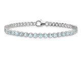 2.21 Carat (ctw) Blue Topaz Bracelet in Sterling Silver (7.50 Inches)