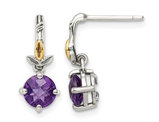 1.30 Carat (ctw) Amethyst Drop Vine Earrings in Sterling Silver