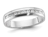 Mens 1/4 Carat (ctw VS2-SI1, G-H) Lab-Grown Diamond Wedding Band Ring in 14K White Gold (Size 10)
