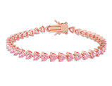 12.30 Carat (ctw) Lab-Created Pink Cubic Zirconia Bracelet in Rose Plated Sterling Silver (7.5 Inches)