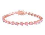 13.50 Carat (ctw) Lab-Created Pink Sapphire Tennis Bracelet in Rose Plated Sterling Silver (7.25 nches)