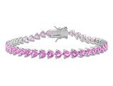 12.30 Carat (ctw) Lab-Created Pink Sapphire Bracelet in Sterling Silver (7.5 Inches)