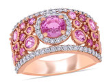 2.48 Carat (ctw) Pink Sapphire Ring in 14K Rose Pink Gold with Diamonds