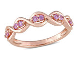 3/10 Carat (ctw) Pink Sapphire Infinity Anniversary Band Ring in 14K Rose Pink Gold