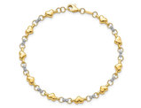 14K Yellow Gold Heart Link Bracelet (7 1/2 inches) 