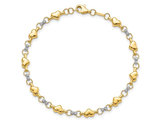 14K Yellow Gold Heart Link Bracelet (7 1/2 inches) 