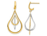 14K Yellow Gold Drop Post Dangle Earrings