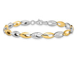 Ladies 14K Yellow and White Gold Two-tone Polished Link Bracelet  (7 inches) 