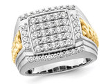 Men's 1.50 Carat (ctw) Lab-Grown Diamond Ring in 14K White Gold (size 10)