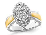 1/2 Carat (ctw) Lab-Grown Diamond (VS2-SI1-G-H) Cluster Ring in 14K White Gold (SIZE 7)