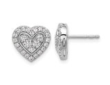 3/4 Carat (ctw VS2-SI1, G-H) Lab Grown Diamond Heart Earrings in 14K White Gold