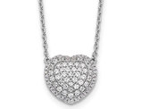 3/4 Carat (ctw VS2-SI1, D-E-F) Lab-Grown Diamond Cluster Heart Pendant Necklace in 14K White Gold with Chain
