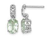 2.18 Carat (ctw) Green Quartz Dangle Earrings in Sterling Silver