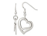 Sterling Silver Open Heart Dangle Earrings