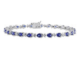 5.28 carat (ctw) Lab-Created Blue Sapphire X Link Bracelet in Sterling Silver  (7.25 Inches)