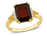 3.91 Carat (ctw) Garnet and Citrine Ring in Yellow Plated Sterling Silver