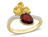 2.02 Carat (ctw) Garnet and Citrine Ring in 14K Yellow Gold