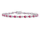 5.28 Carat (ctw) Lab-Created Ruby X-Link Bracelet in Sterling Silver (7 Inches)