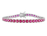 14.50 Carat (ctw) Lab-Created Ruby Tennis Bracelet in Sterling Silver (7.25 Inches)