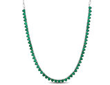 13.36 Carat (ctw) Lab Created Emerald Heart Necklace in Sterling Silver
