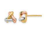 14K Yellow, White, Rose Gold Polished Love Knot Post Earrings
