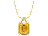 10.68 Carat (ctw) Citrine Pendant Necklace in Yellow Plated Sterling Silver with Chain
