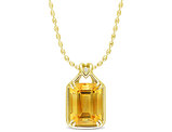 10.68 Carat (ctw) Citrine Pendant Necklace in Yellow Plated Sterling Silver with Chain