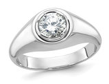 Men's 1.00 Carat (ctw) Lab-Grown Diamond Ring in 14K White Gold (size 10)