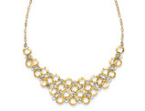 14K Yellow and White Gold Adjustable Circle Necklace (16 inches)