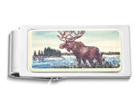 Men's Moose Hinged Money Clip