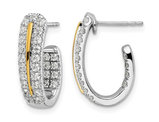 1.00 Carat (ctw VS2-SI1, G-H) Lab Grown Diamond J-Hoop Earrings in 14K White Gold