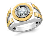 Men's 14K White and Yellow Gold 1.00 Carat (ctw) Lab-Grown Diamond Ring