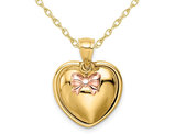 14K Yellow Gold - I LOVE You - Heart Charm Pendant Necklace with Chain