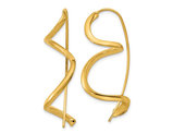 14K Yellow Gold Spiral Threader Dangle Earrings