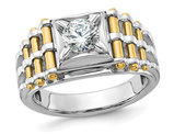 Men's 14K White and Yellow Gold 1.00 Carat (ctw) Lab-Grown Diamond Ring