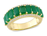 2.40 Carat (ctw) Emerald Ring band with Diamonds in 14K Yellow Gold