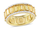 11.90 Carat (ctw) Yellow Sapphire Ring Band with Diamonds in 14K Yellow Gold