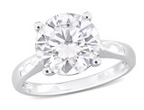 3.50 Carat (ctw) Lab-Created Solitaire Moissanite Engagement Ring in Sterling Silver