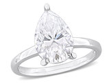 3.00 Carat (ctw) Lab-Created Pear-Cut Moissanite Engagement Ring in Sterling Silver