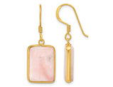 Pink Opal Dangle Earrings in Yellow Plated Sterling Silver
