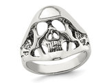 Men's Skull Ring in Antiqued Sterling Silver