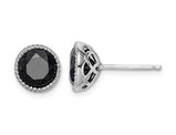 4.00 Carat (ctw) Natural Black Sapphire Earrings in Sterling Silver