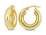 Yellow Sterling Silver Polished Hoop Earrings (5mm Thick)
