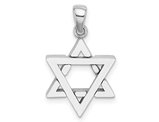 14K White Gold Star Of David Pendant (NO CHAIN)