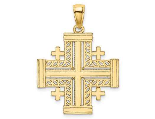 Jerusalem Cross Pendant in 14K Yellow Gold (NO CHAIN)